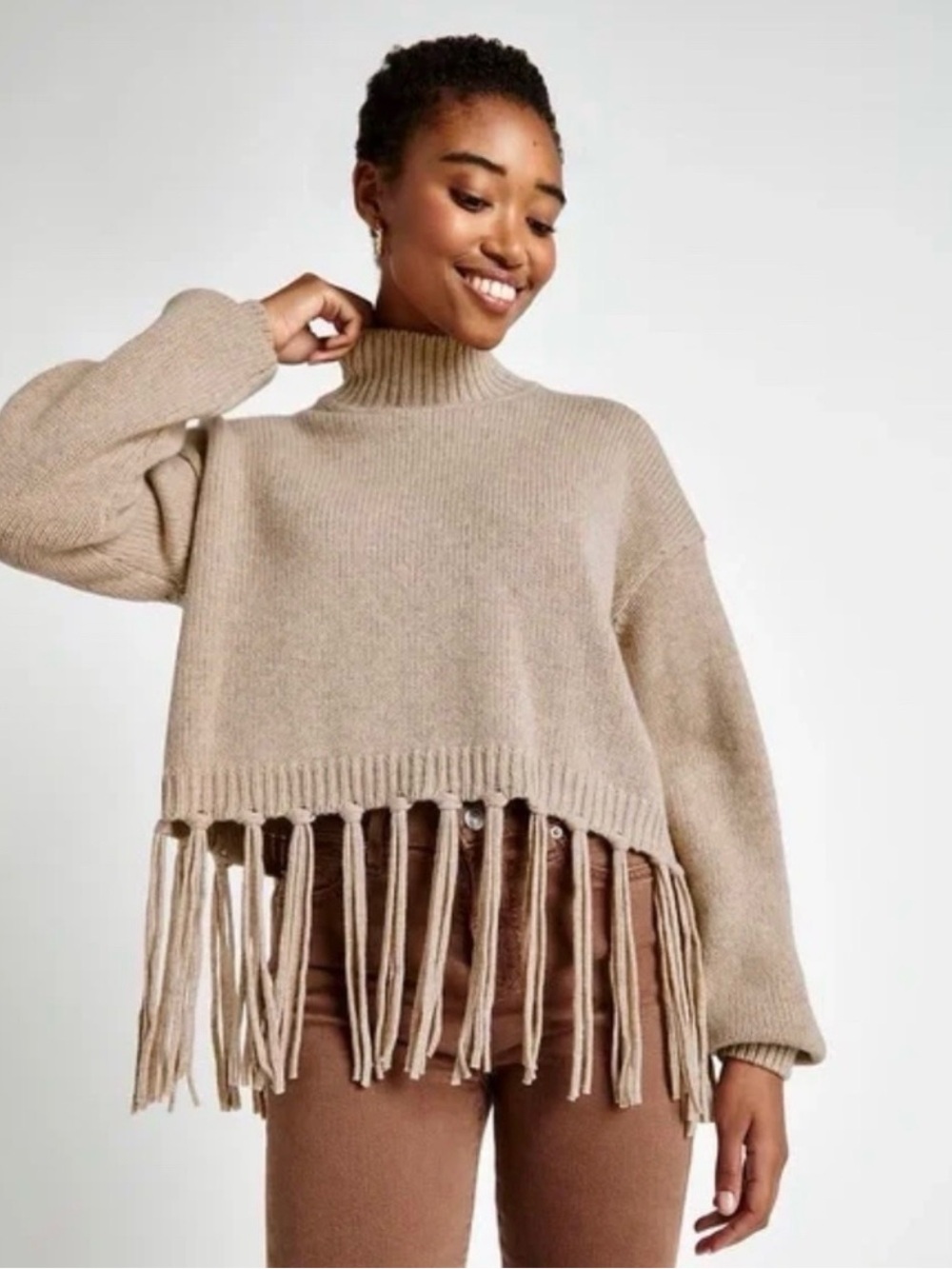 Splendid Riley Fringe Sweater Size Medium - Picture 2 of 10